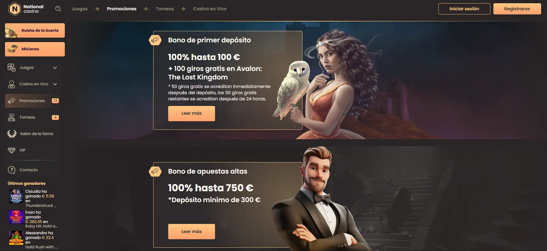 Bonos y promociones en National casino España